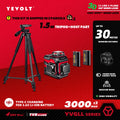 Nível a laser verde série YEVOLT YVGLL4XS, 3/4 planos, 12/16 linhas, autonivelante, 360 graus, 3D/4D, horizontal e vertical, 3,6 V, 3 Ah, ferramentas elétricas