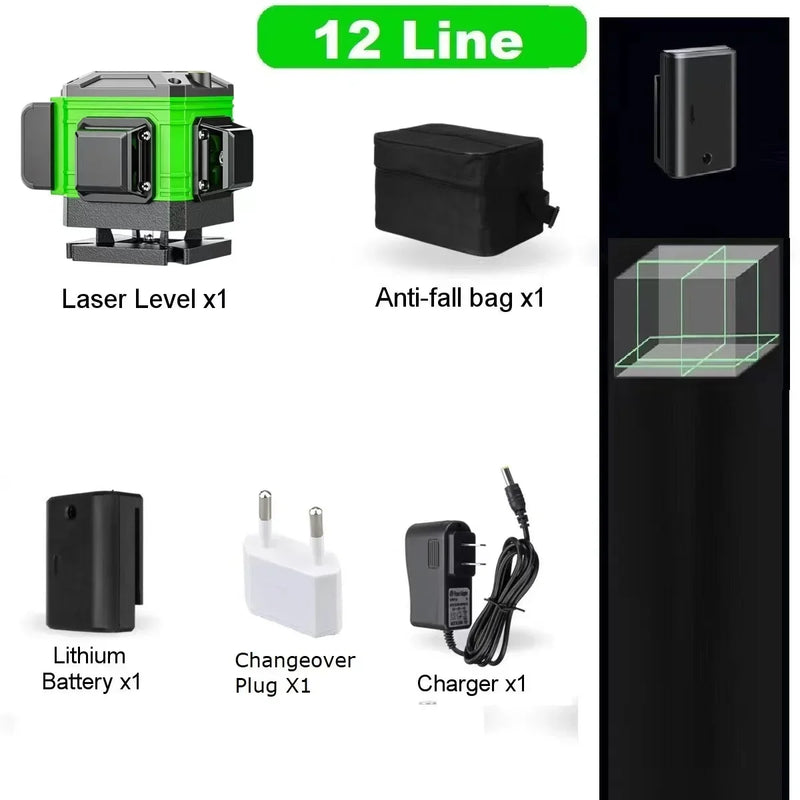 8/12/16 Nível de laser de linha 360 Nível de laser verde Instrumentos ópticos Ferramentas de construção Instrumentos de medição e análise