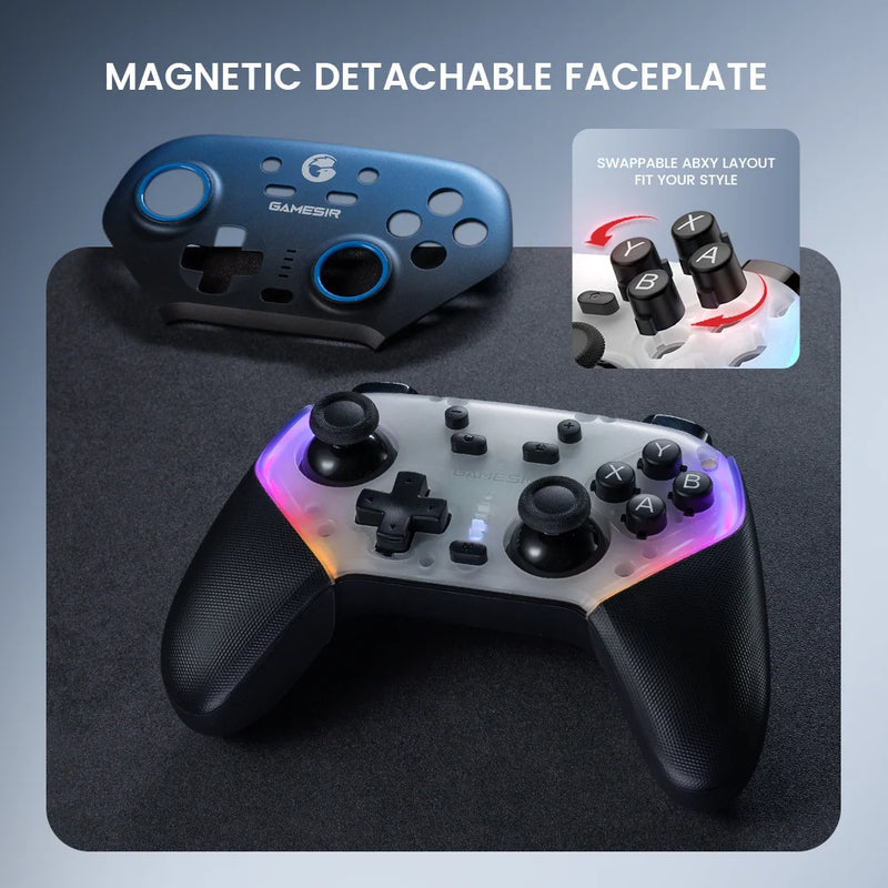 Controle sem fio GameSir Super Nova Switch com dock de carregamento, joystick de PC com efeito Hall para Nintendo Switch 2, iPhone e Android