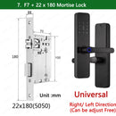 Fechadura elétrica de porta com impressão digital Bluetooth RAYKUBE F7 TT, versão com voz em português/inglês e alça maior