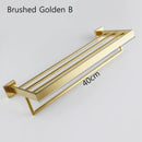 Acessórios para banheiro Toalheiro Aço inoxidável Toalheiro Acessórios para banheiro Prateleira de armazenamento Toalheiro duplo Dourado/Preto/Cromado