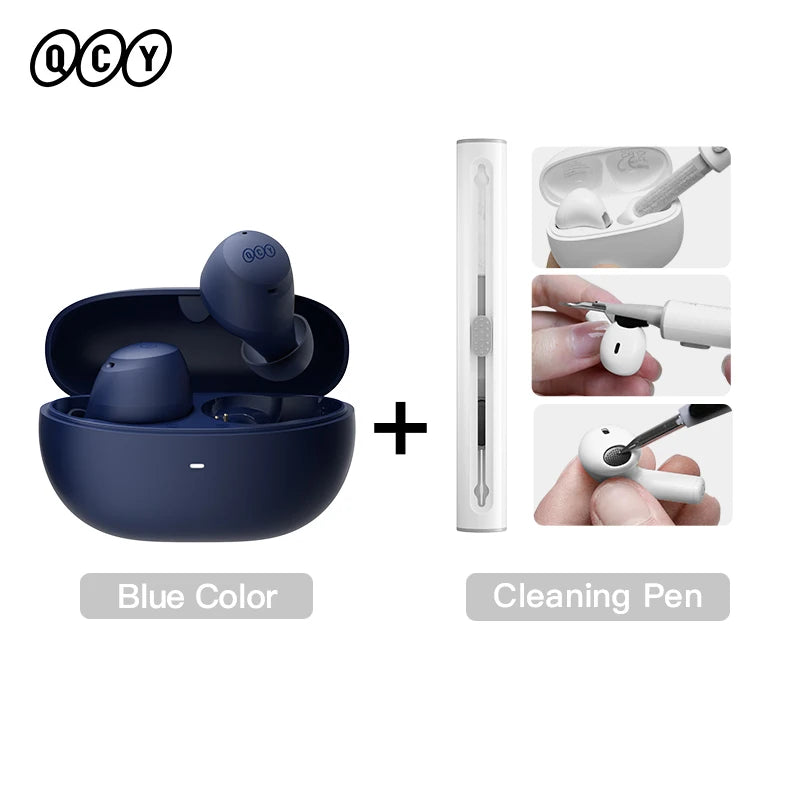 Fones de ouvido sem fio QCY HT07 ANC com cancelamento de ruído de 40 dB TWS, 6 microfones, chamada AI HD, Bluetooth 5.2, reprodução de 32 horas