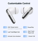 Fones de ouvido sem fio QCY Melobuds N50 ANC Bluetooth 5.4 com cancelamento de ruído ativo, 6 microfones, conexão multiponto para chamadas nítidas