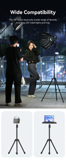 Ulanzi TT43 Tripé portátil ajustável, suporte reversível para luz de preenchimento, caixa macia, luz COB de 40 W com parafuso de 1/4''