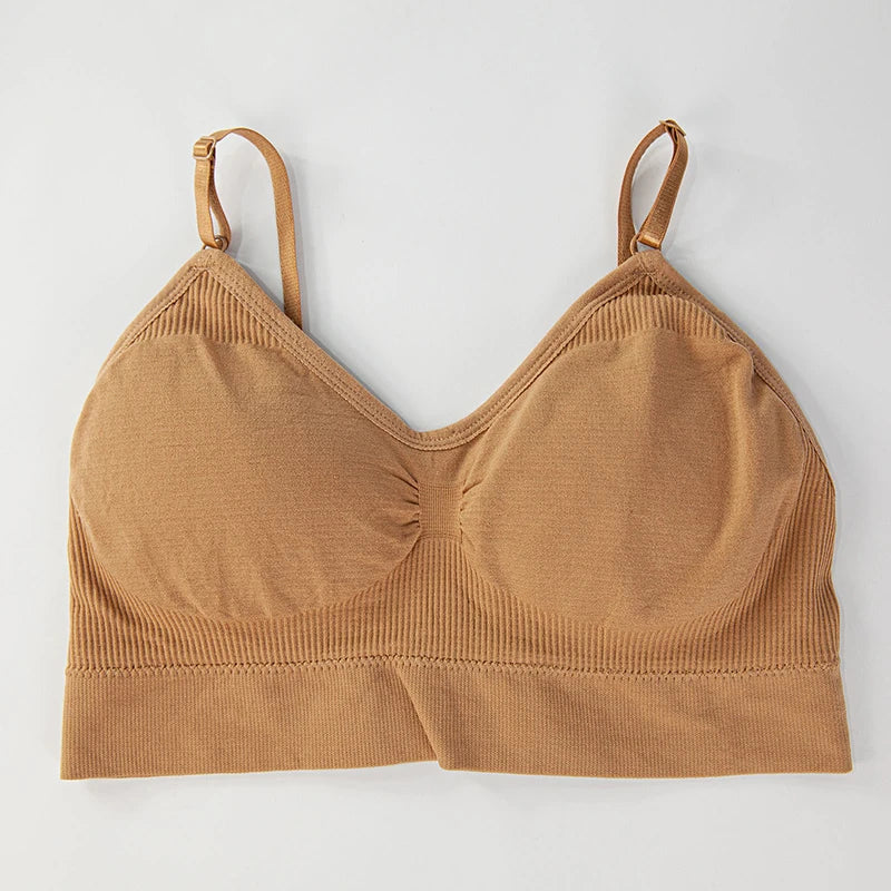 Sutiã feminino sem costura, secagem rápida, respirável, ioga, academia, corrida, push up, top esportivo à prova de choque