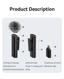 Microfone de lapela sem fio Ulanzi VM-10, mini microfone portátil para gravação de áudio e vídeo para iPhone, Android, transmissão ao vivo e jogos