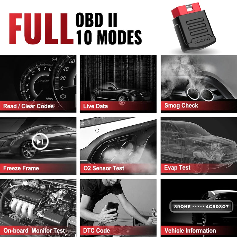 Ferramentas de diagnóstico automotivo MUCAR BT200 OBD2 Bluetooth Wifi Scanner para todos os carros Auto Testador OBD2 15 Redefinições de diagnóstico