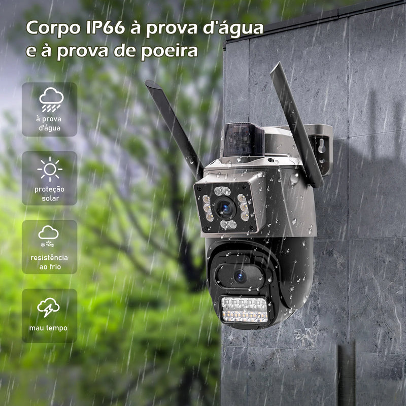 Câmera de segurança Icsee IP sem fio Wi-Fi HD 6MP 4K, ultra HD à prova d'água e prova de poeira