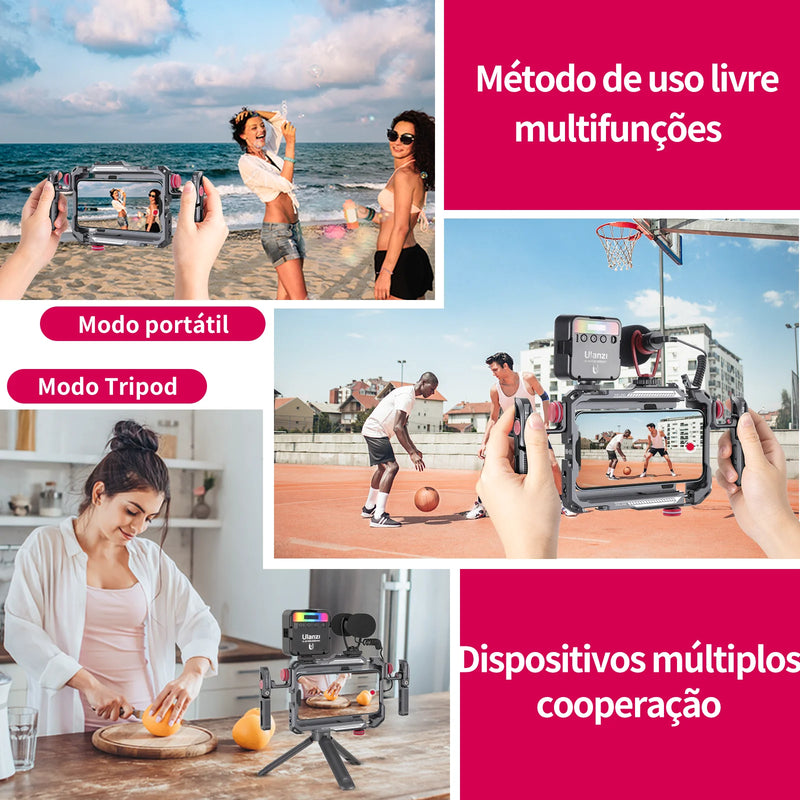 Capa protetora universal para smartphone Ulanzi Lino com alça lateral para iPhone 16, 15, 14, 13, 12 Pro Max, Samsung, Xiaomi e OPPO