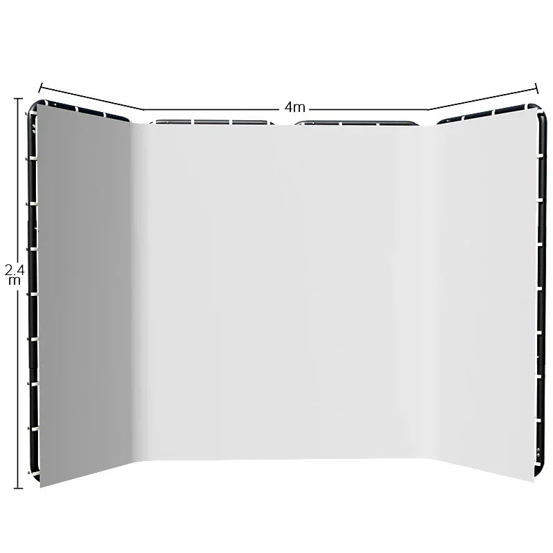 Cenário de tela verde Chromakey grande portátil com suporte para fotografia, sistema de suporte para gravação de vídeo e foto 240x400 cm