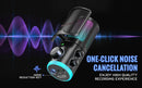 Microfone para jogos USB FIFINE com botão de cancelamento de ruído/RGB/ganho e equilíbrio, microfone condensador para streaming de podcast - Ampligame AM6