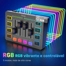 Mixer de áudio para jogos FIFINE, mixer RGB de 4 canais para streaming com interface de microfone XLR, para voz de jogos, podcast, AmpliGame SC3