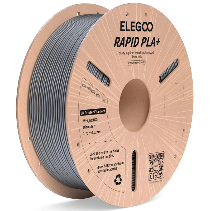 Filamento ELEGOO RAPID PLA+ de 1,75 mm, filamento para impressora 3D, suporta velocidade de impressão de 30-600 mm/s, compatível com a maioria das impressoras 3D FDM
