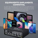 Placa de som profissional TEYUN Q-24 com monitor para guitarra elétrica, ideal para gravações ao vivo, transmissões e estúdios de canto em computadores e PCs.