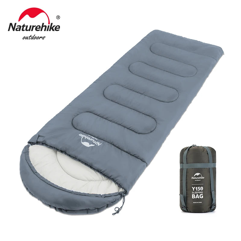 Saco de dormir Naturehike Y150 3 estações, impermeável, ultraleve, com capuz, para adultos, acampamentos ar livre