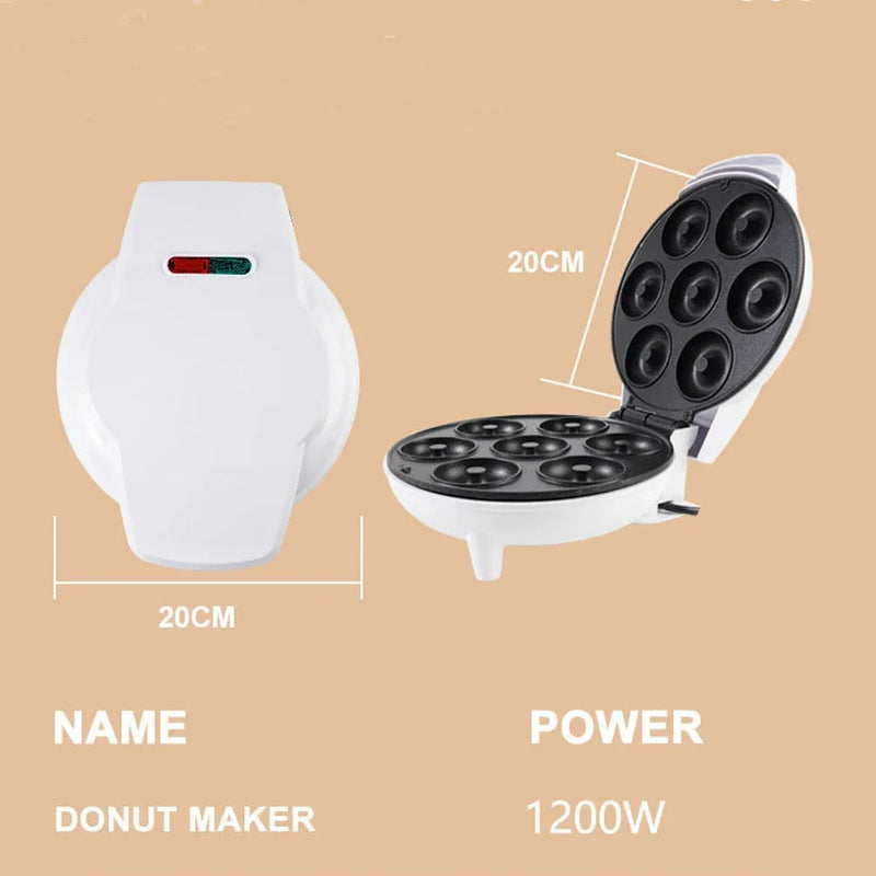 Mini máquina elétrica para fazer donuts e rosquinhas com 7 furos nas voltagens 110V e 220V com potencia de 1200W, utensílio de cozinha, Confeitaria, Culinária e doceria