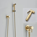 Kit de ducha manual em ouro escovado, pulverizador para bidê, torneira para bidê em aço inoxidável, válvula Shattaf, conjunto de jatos, chuveiro higiênico