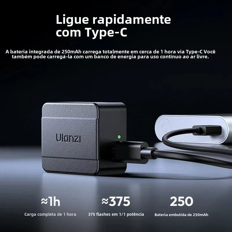 Ulanzi SL01 SL02 Mini Câmera Flash Light SpeedLite GN8 6500K para Canon Sony Nikon Fuji Câmera DSLR Vlog Live Fotografia ao ar livre