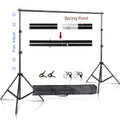 Suporte de fundo para estúdio de fotografia e vídeo, sistema de suporte de fundo telescópico ajustável com bolsa de transporte, 2,6 x 3 m/8,5 x 10 pés