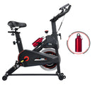 Bicicleta ergométrica ZRSE para uso doméstico, ideal para exercícios cardiovasculares em ambientes internos, com suporte para iPad e monitor LCD. Transmissão silenciosa por correia.