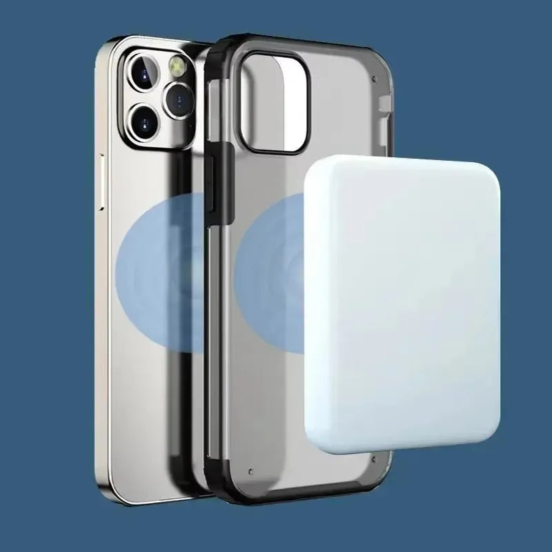 Carregador magnético banco de energia sem fio magnético pacote de bateria portátil externo, banco de energia caixa de telefone