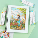 Blocos de marcadores de dupla face Ohuhu, caderno de esboços artísticos à prova de sangramento, espiral, caderno de esboços para marcadores de álcool, caderno de desenho escolar