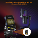 Microfone sem fio USB COMICA para jogos, com condensador e redução de ruído, luzes RGB, para PC, laptop, smartphone e streaming Uni Pro.