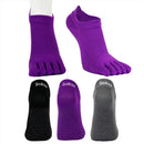 Meias esportivas de cinco dedos com 3 almofadas, meias invisíveis de algodão com 3 almofadas, antibacterianas, desodorizantes e antiderrapantes.