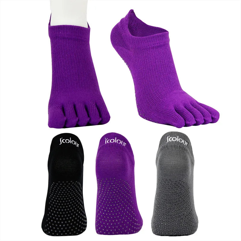 Meias esportivas de cinco dedos com 3 almofadas, meias invisíveis de algodão com 3 almofadas, antibacterianas, desodorizantes e antiderrapantes.