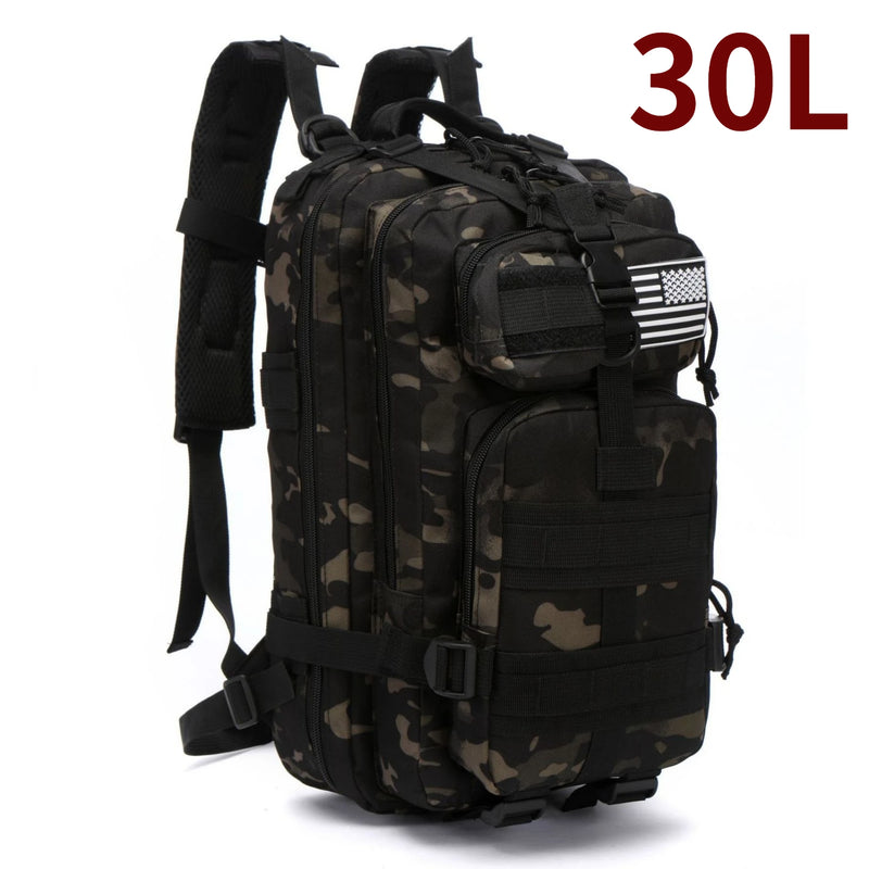 Mochila impermeável de nylon 1000D 30L/50L para atividades ao ar livre, esportes táticos, acampamento, caminhadas, trekking, pesca, caça