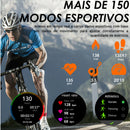 Relógio inteligente com papel de parede personalizado, alertas de chamadas/mensagens, chamadas sem fio, relógio esportivo