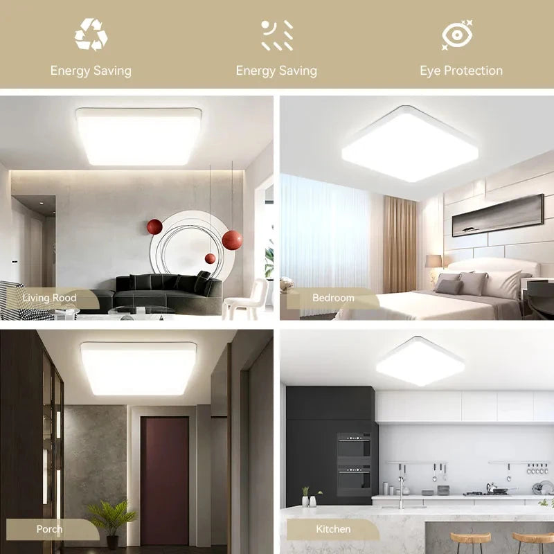 Luminária de teto LED 110V 220V à prova d'água, moderna, 20W/30W/40W/50W para sala de estar, quarto, banheiro e cozinha