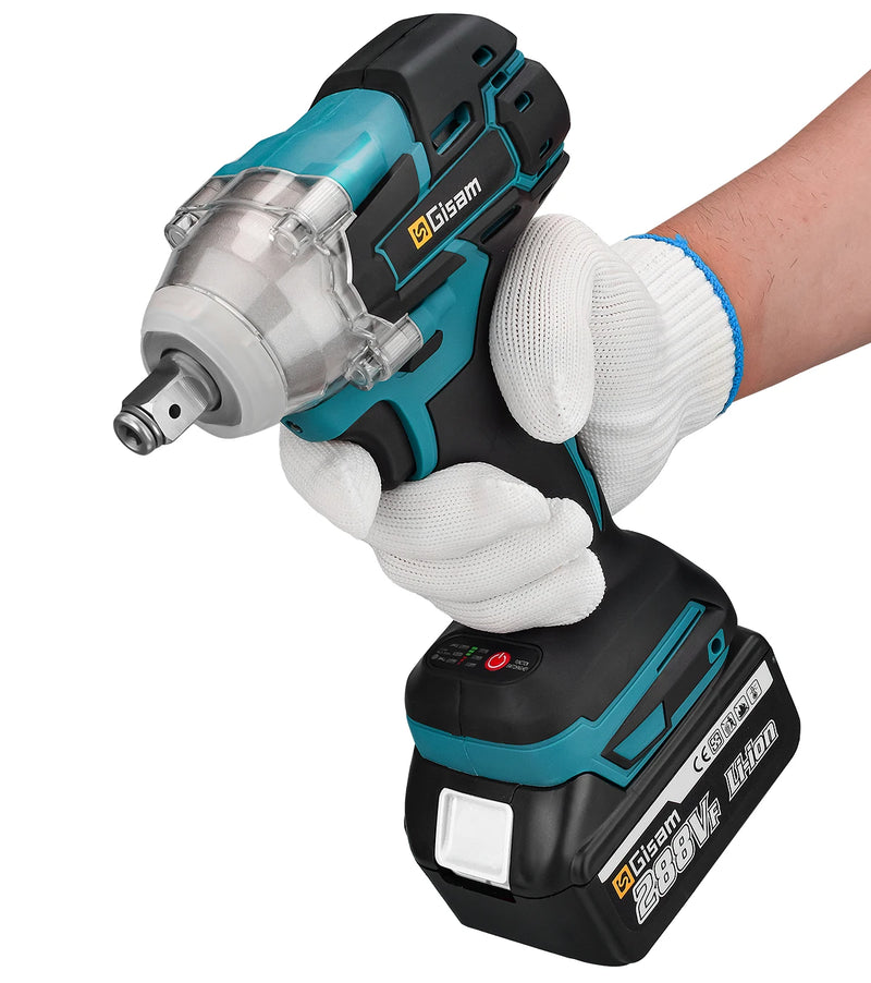 Chave de impacto elétrica sem escova 520N.M Chave elétrica sem fio Chave de fenda de 1/2 polegada Ferramentas elétricas para pinos de bateria Makita 18V