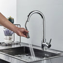 Torneira de cozinha FMHJFISD, torneira de cozinha dourada escovada, torneira de água retrátil, misturadora de alça única, rotação de 360 graus, torneira de chuveiro de cozinha