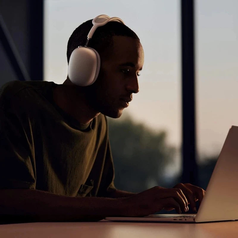 Fones de ouvido Bluetooth, head mounted gaming estéreo sem fio com microfone
