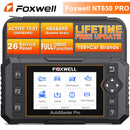 Scanner automotivo OBD2 FOXWELL NT650 Elite com funções de reset de SAS, A/F, Óleo, EPB, BRT e TPS (mais de 26 funções). Ferramenta profissional para diagnóstico de veículos.
