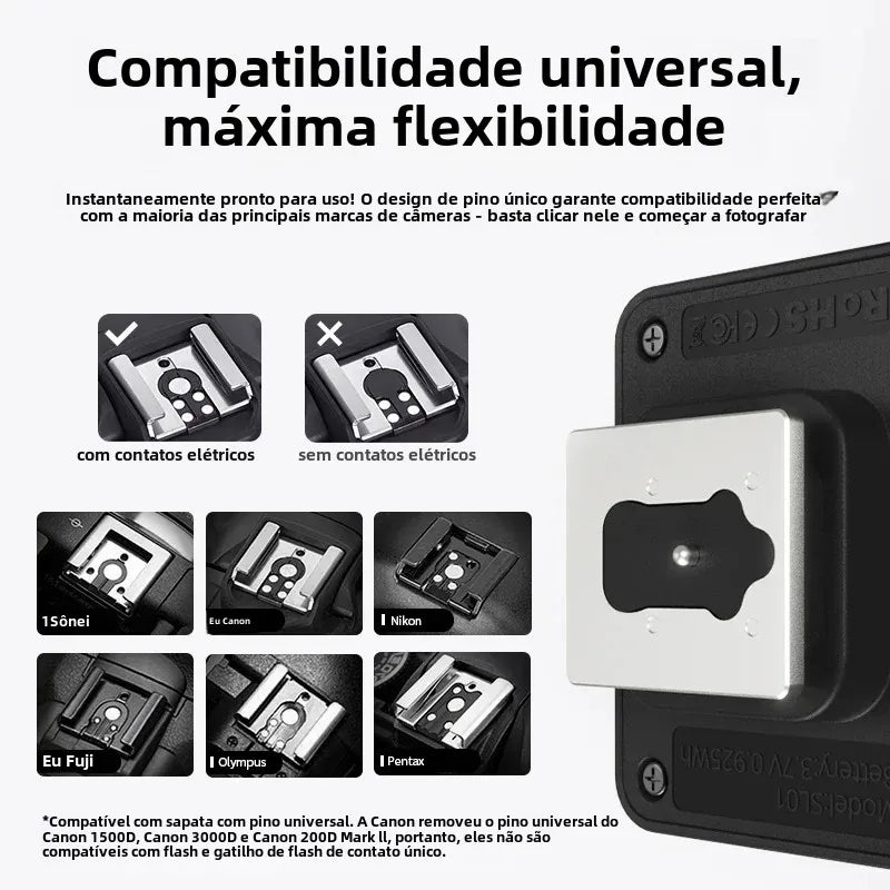 Ulanzi SL01 SL02 Mini Câmera Flash Light SpeedLite GN8 6500K para Canon Sony Nikon Fuji Câmera DSLR Vlog Live Fotografia ao ar livre