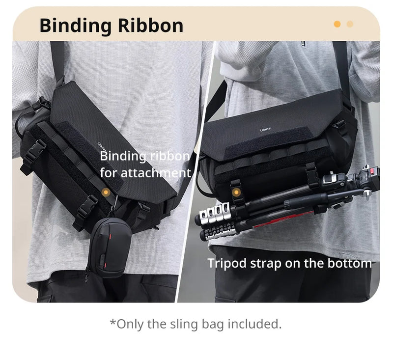 Bolsa tiracolo Ulanzi BC08 com capacidade de 9L, à prova de respingos, universal, para fotografia, bolsa transversal para câmera DSLR, organizador de viagens ao ar livre