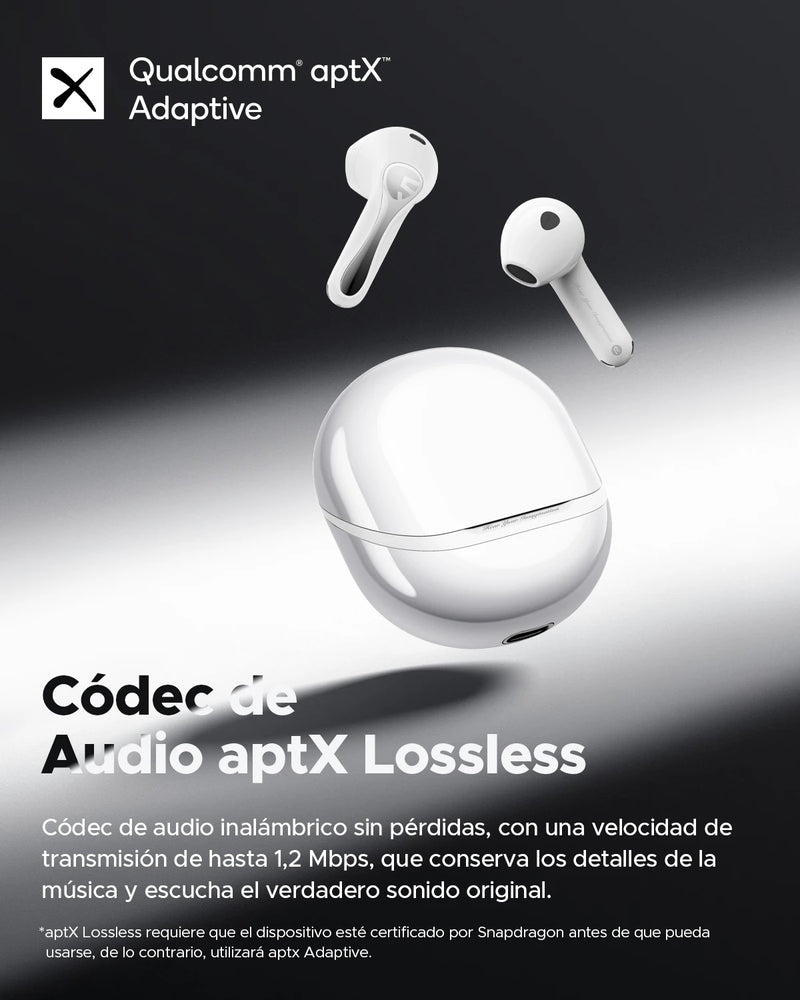 Fones de ouvido sem fio SoundPEATS Air5 Snapgragon Sound com aptx Adaptive Lossless e QCC3091, ANC Bluetooth V5.4 Fones de ouvido com 6 microfones