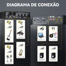 Teyun Q-24 Interface de Áudio Profissional Universal USB para Computador, Placa de Som com Monitoramento, Guitarra Elétrica e Gravação ao Vivo