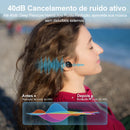 Fones de ouvido sem fio QCY HT07 ANC com cancelamento de ruído de 40 dB TWS, 6 microfones, chamada AI HD, Bluetooth 5.2, reprodução de 32 horas