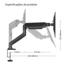 Suporte de mesa para monitor Bewiser de 13" a 32" com capacidade de peso de até 9 kg (19,8 lbs), altura ajustável, rotação de 360°