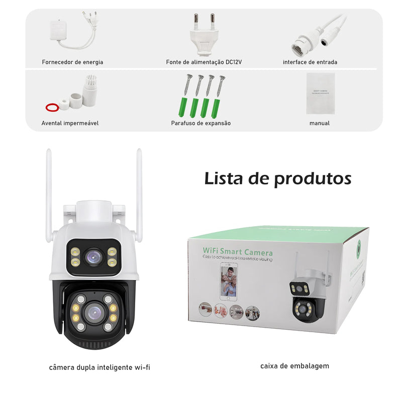 Câmera de segurança Wi-Fi 6MP e 4K inteligentes 360 Bluetooth
