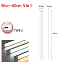 Luz noturna LED com sensor de movimento 20/30/40/60 cm, sem fio, USB, para armário, luz noturna, lâmpada para guarda-roupa, cozinha, armário, quarto