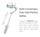 Kit estabilizador gimbal FeiyuTech VB4 para smartphone com rastreamento por IA e luz de preenchimento integrada, haste de extensão de 216 mm, para iPhone/Android.