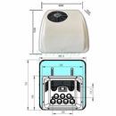 Ar condicionado elétrico de teto Treeligo 12V/24V 13500BTU para trailers, motorhomes e vans. Ideal para estacionamento e transporte em veículos recreativos, caminhões, trailers e caravanas.