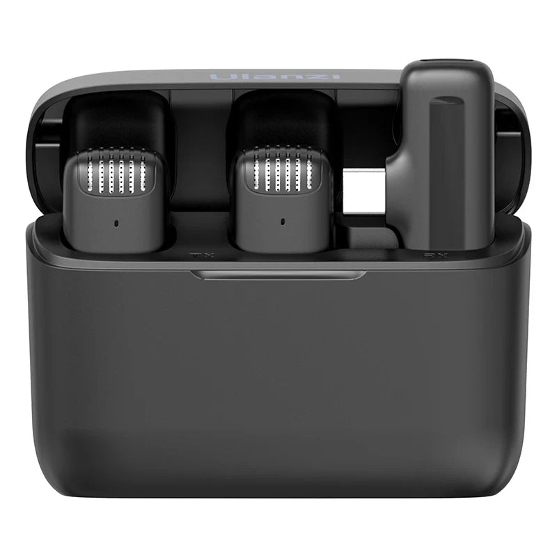 Microfone de lapela sem fio Ulanzi J12, conjunto de microfone de lapela para gravação de vídeo curto, mini microfone para iPhone 16, 15, 14, Android, transmissão ao vivo