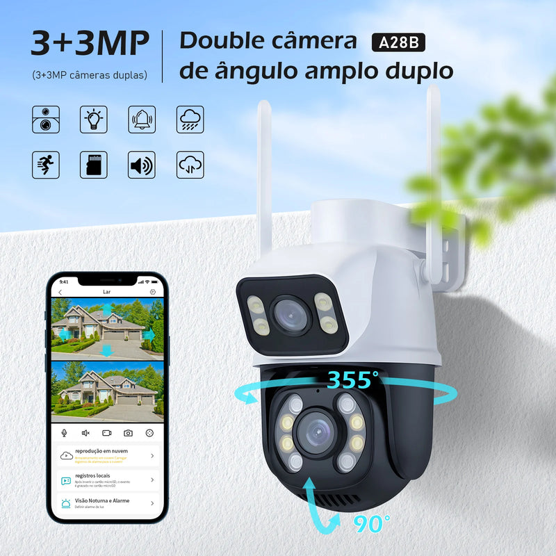 Câmera de segurança Wi-Fi 6MP e 4K inteligentes 360 Bluetooth