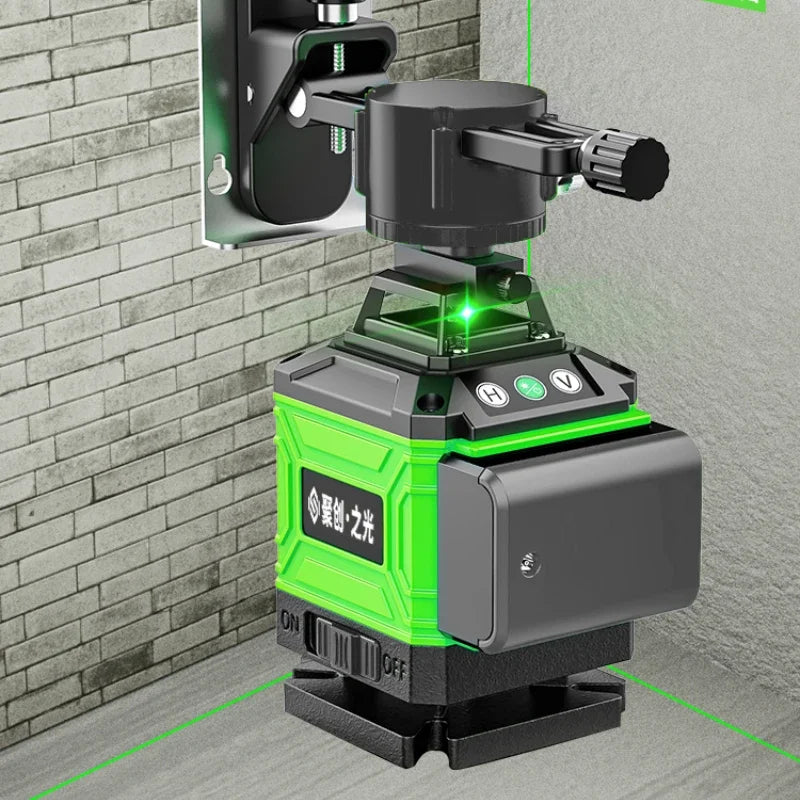 Nível laser de 2 baterias 8/12/16 linhas luz verde linha automática de alta precisão enviado do armazém do Brasil isento de impostos