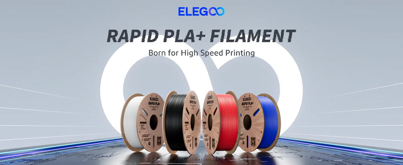 Filamento ELEGOO RAPID PLA+ de 1,75 mm, filamento para impressora 3D, suporta velocidade de impressão de 30-600 mm/s, compatível com a maioria das impressoras 3D FDM